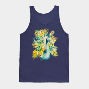 Stunning Watercolor Peacock Tank Top